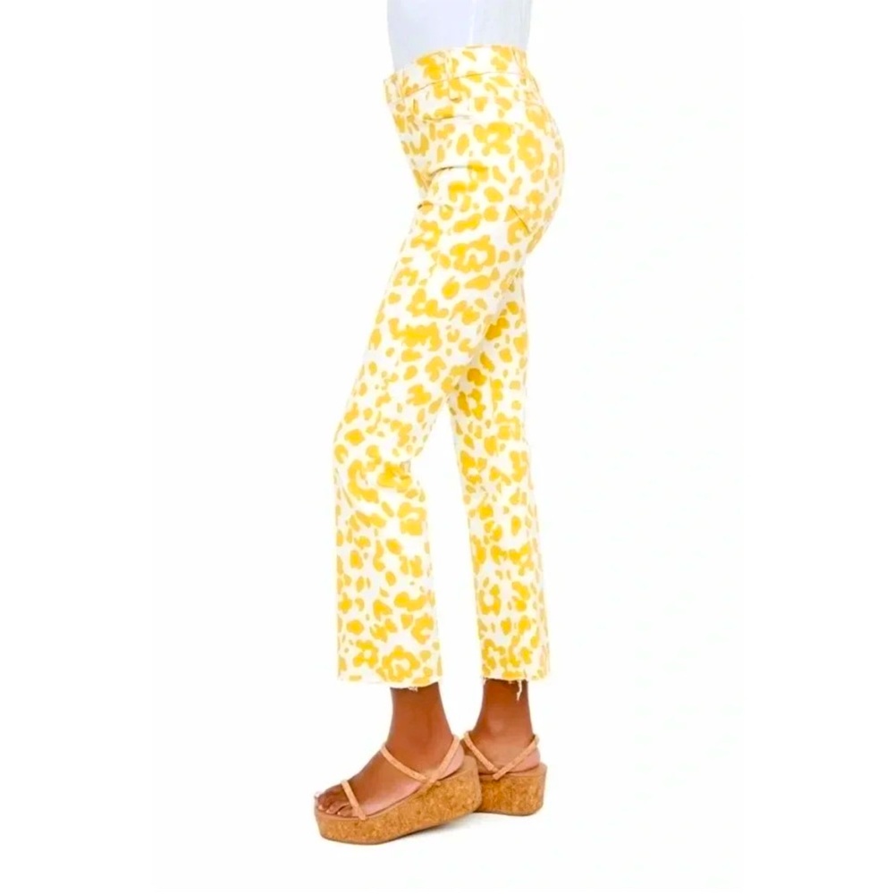 Mother the hustler ankle fray in floral leopard size 24 jeans